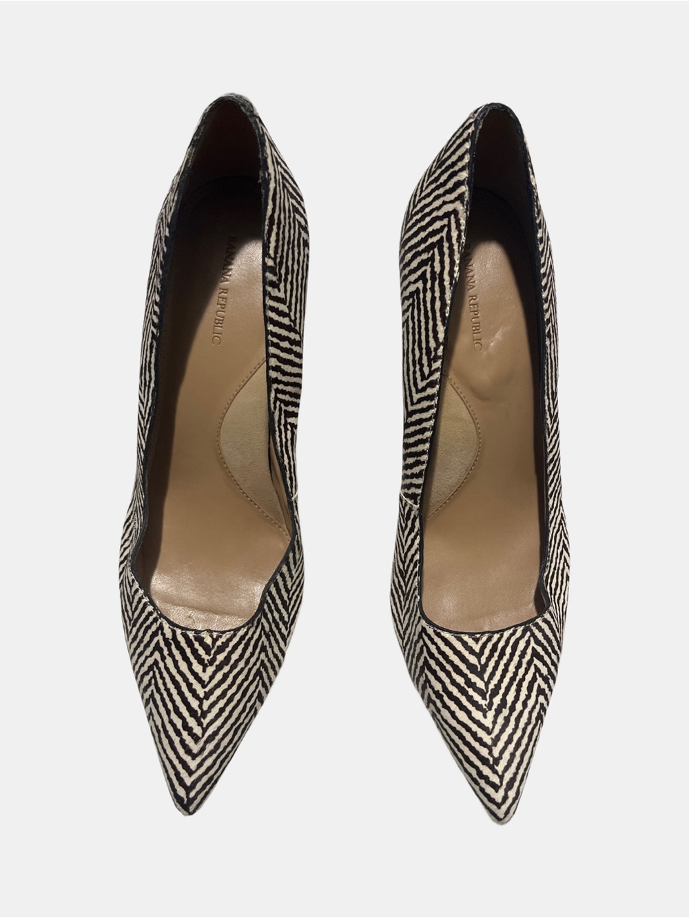 Banana Republic zebra print pony hair animal print high heels luxury size 9.5